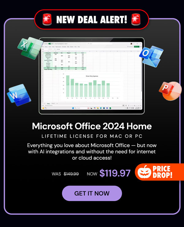 Microsoft Office 2024 Home for Mac or PC: One-Time Purchase