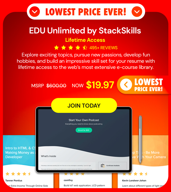 EDU Unlimited by StackSkills: Lifetime Access