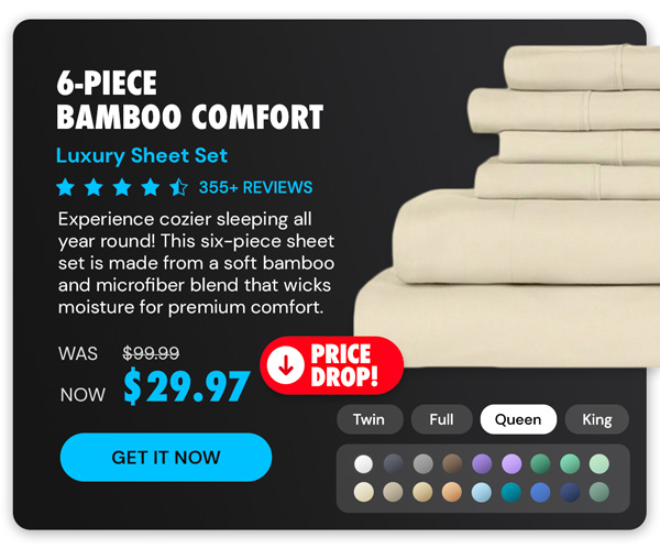 6-Piece Bamboo Comfort Luxury Sheet Set