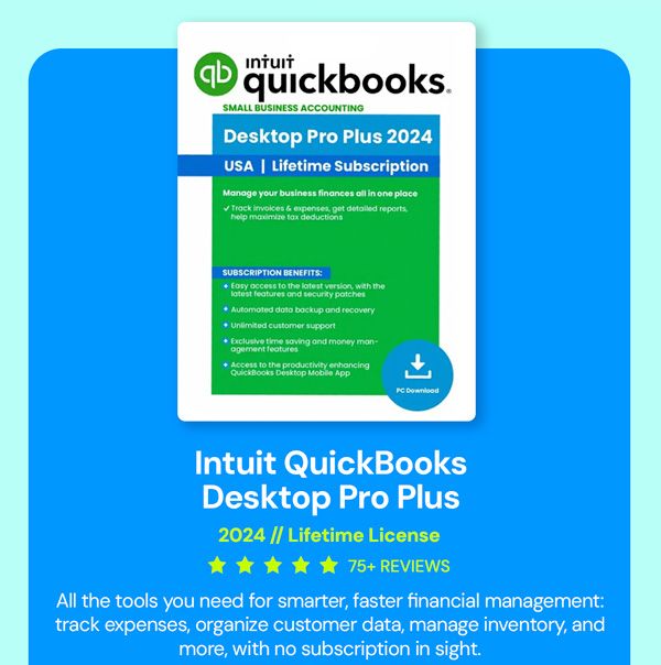 Intuit QuickBooks Desktop Pro Plus 2024 (1 User): Lifetime License