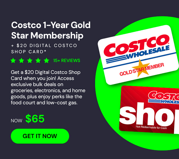 Costco 1-Year Gold Star Membership + $20 Digital Costco Shop Card