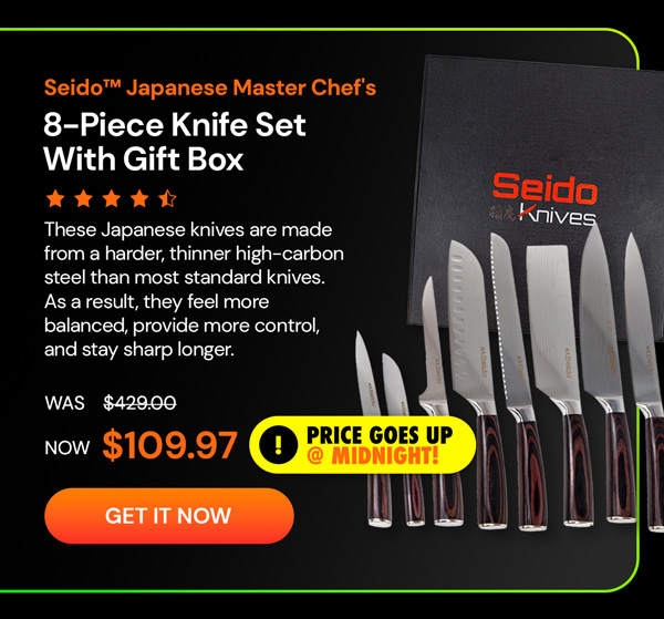 Seido™ Japanese Master Chef's 8-Piece Knife Set w Gift Box