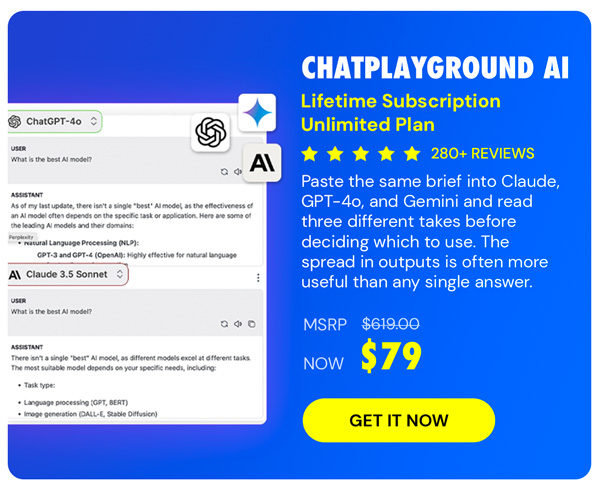 ChatPlayground AI: Lifetime Subscription (Unlimited Plan)