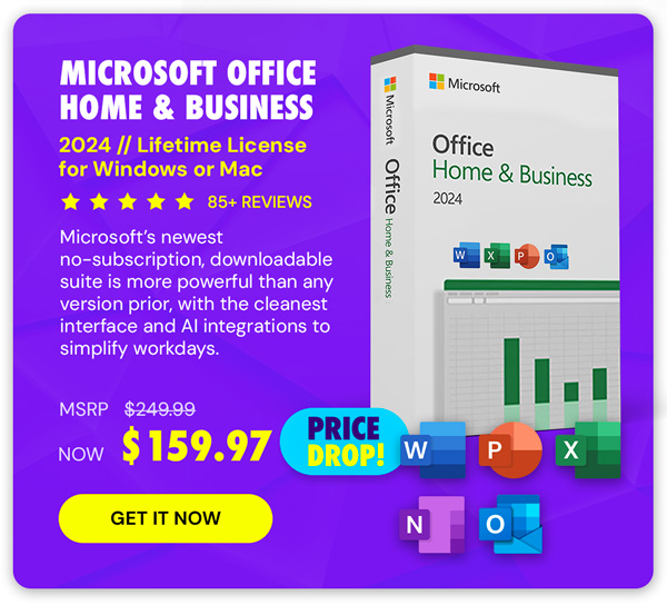 Microsoft Office 2024 Home & Business for Mac or PC Lifetime License