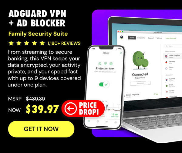 AdGuard VPN + Ad Blocker Family Security Suite