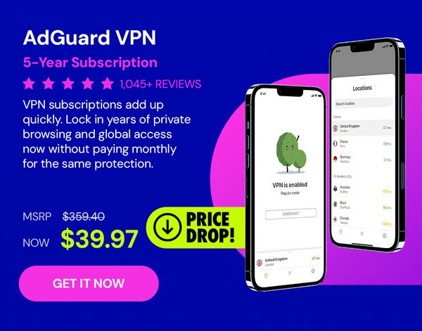 AdGuard VPN: 5-Yr Subscription