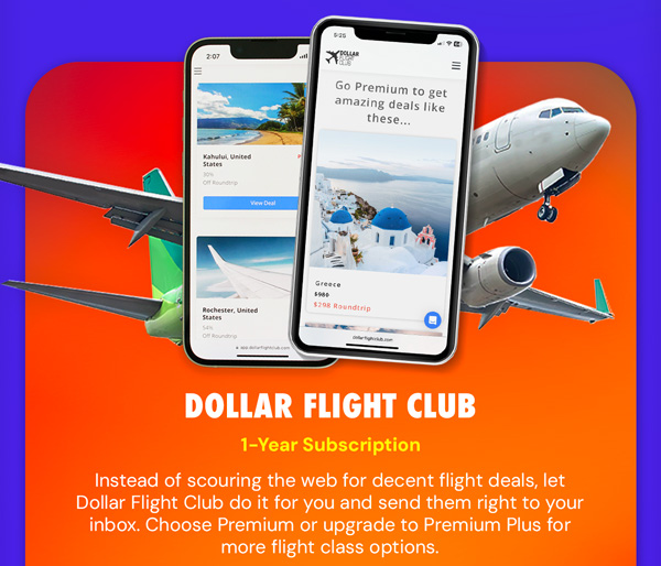 Dollar Flight Club Premium or Premium Plus Plan: 1-Year Subscription