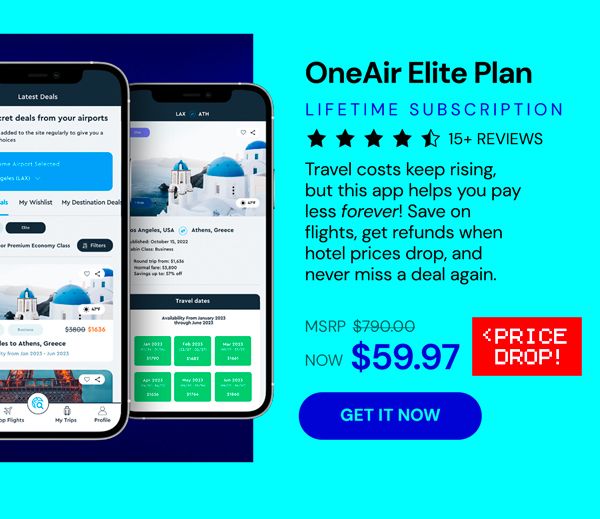 OneAir Elite Plan: Lifetime Subscription (Save Big on Flights, Hotels & More)