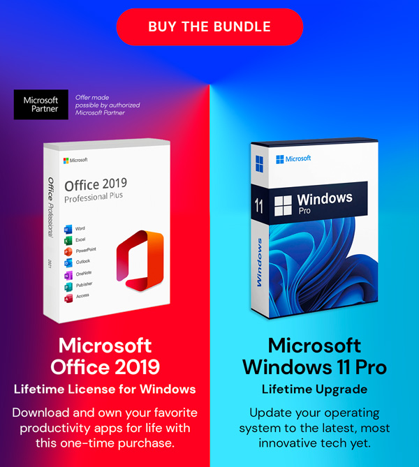 The All-in-One Microsoft Office Pro 2019 for Windows: Lifetime License + Windows 11 Pro Bundle