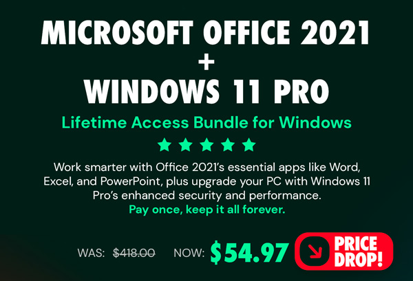 The Ultimate Microsoft Office Professional 2021 for Windows: Lifetime License + Windows 11 Pro Bundle