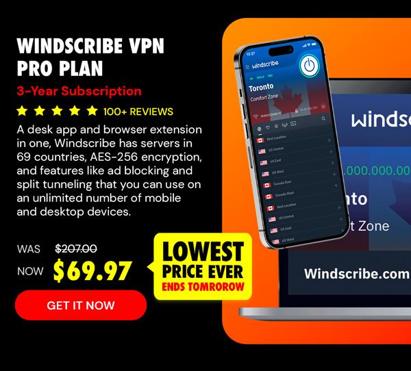 Windscribe VPN Pro Plan: 3-Yr Subscription