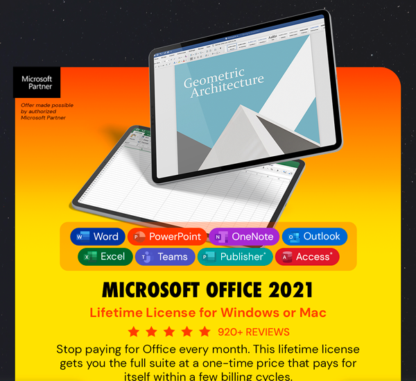 Microsoft Office 2021 for Windows or Mac: Lifetime License