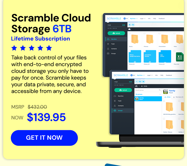 Scramble Cloud Storage Lifetime Subscription (6TB)