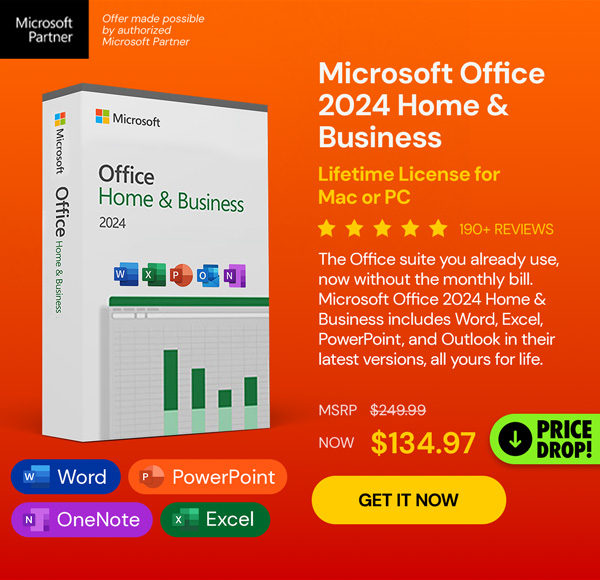Microsoft Office 2024 Home & Business for Mac or PC Lifetime License