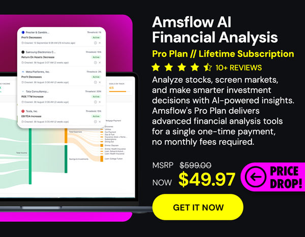 Amsflow AI Financial Analysis: Pro Plan (Lifetime Subscription)