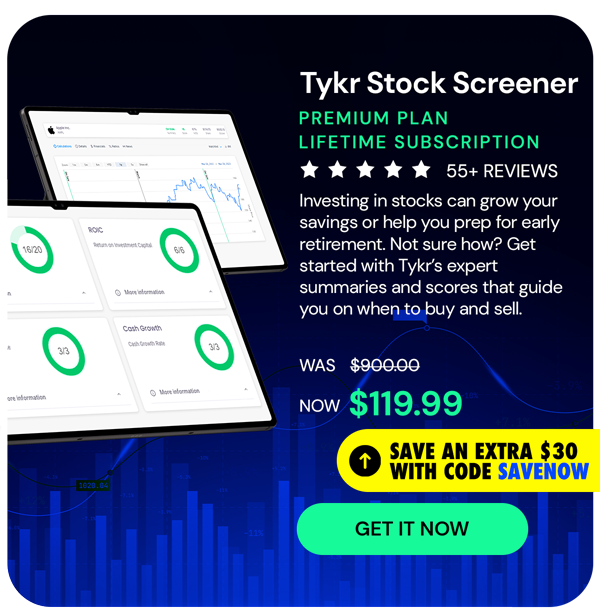 Tykr Stock Screener: Pro Plan Lifetime Subscription