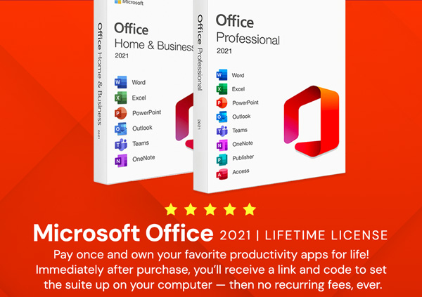 Microsoft Office 2021 for Windows or Mac: Lifetime License