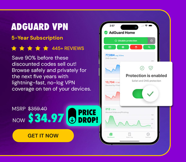AdGuard VPN: 5-Yr Subscription