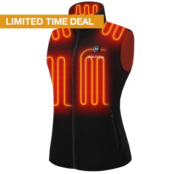 Venustas Women's Fleece Heated Vest with Battery