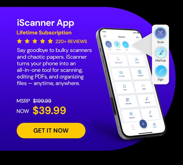 iScanner App: Lifetime Subscription