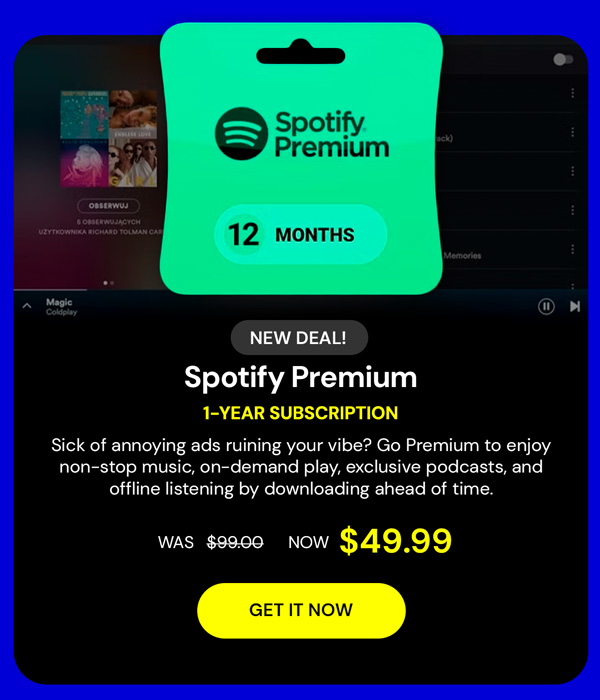 Spotify Premium: 1-Year Subscription Account