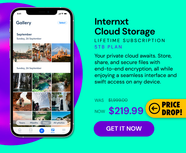 Internxt Cloud Storage: Lifetime Subscription (5TB Plan)