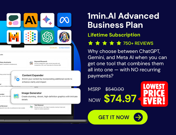 1minAI Advanced Business Plan Lifetime Subscription