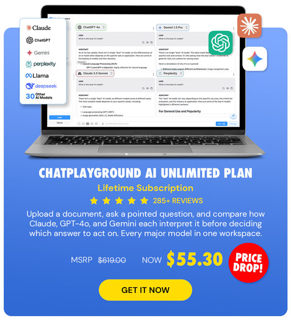 ChatPlayground AI: Lifetime Subscription (Unlimited Plan)