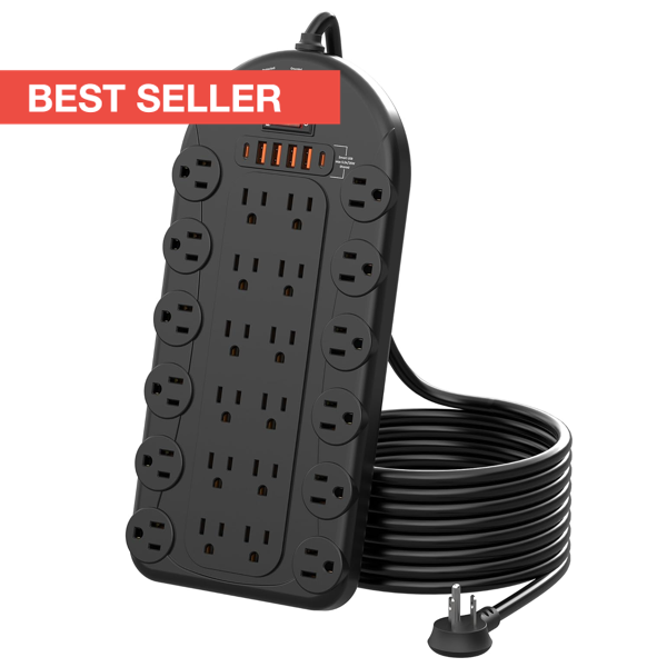 Mega Power Strip (24 Outlets, 6 USB)