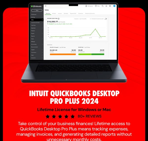 Intuit QuickBooks Desktop Pro Plus 2024 (1 User): Lifetime License