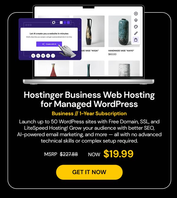 Hostinger Business Web Hosting for Managed WordPress