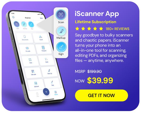 iScanner App: Lifetime Subscription
