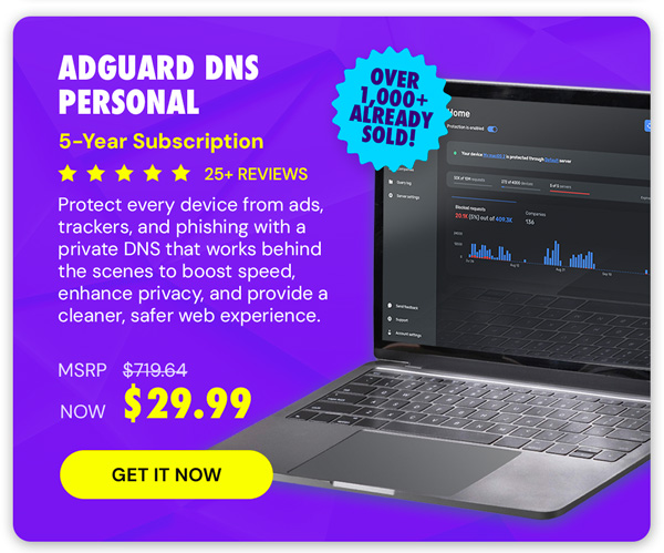 AdGuard DNS Personal: 5-Year Subscription