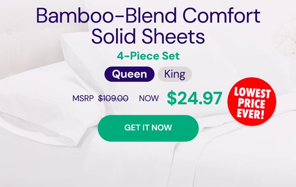 4-Piece Bamboo Comfort Solid Sheet Set