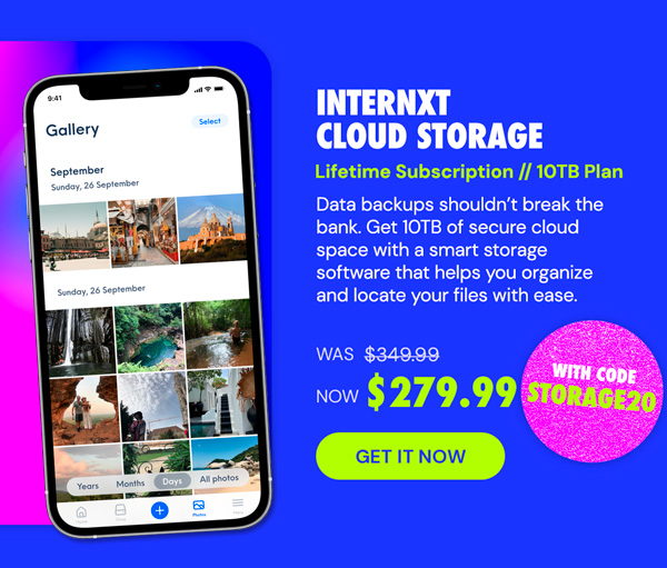 Internxt Cloud Storage Lifetime Subscription: 10TB Plan