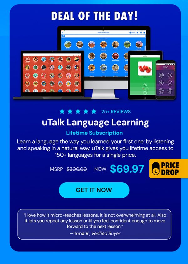 uTalk Language Learning: Lifetime Subscription (150+ Languages)