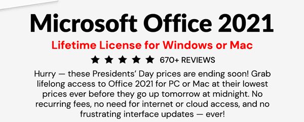 Microsoft Office 2019 for Windows or Mac | Lifetime License