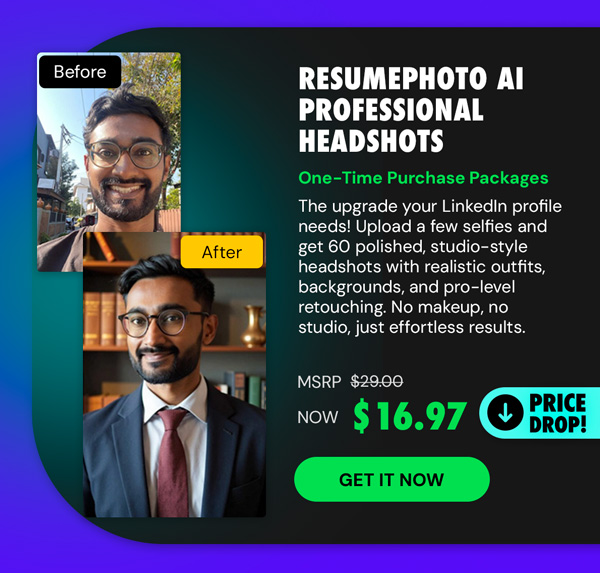 ResumePhoto AI Professional Headshots: One-Time Purchase Packages