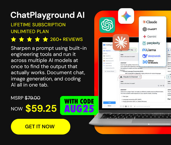 ChatPlayground AI: Lifetime Subscription (Unlimited Plan)