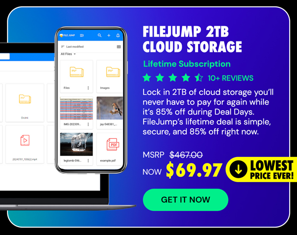 FileJump 2TB Cloud Storage: Lifetime Subscription