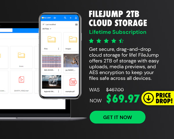 FileJump 2TB Cloud Storage: Lifetime Subscription