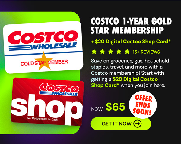 Costco 1-Year Gold Star Membership + $20 Digital Costco Shop Card