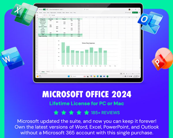 Microsoft Office 2024 Home or Home & Business for Mac or PC: One-Time Purchase