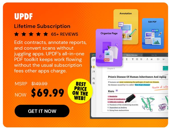 UPDF - Edit, Convert, AI Chat with PDF: Lifetime Subscription