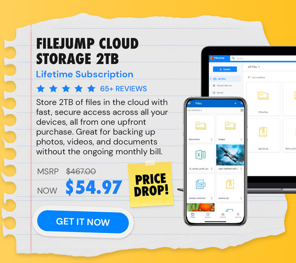FileJump 2TB Cloud Storage: Lifetime Subscription