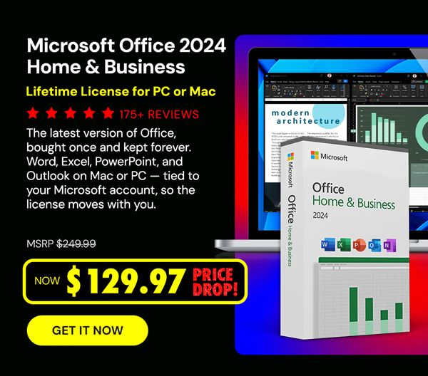 Microsoft Office 2024 Home & Business for Mac or PC Lifetime License
