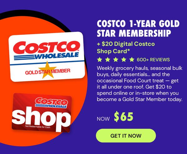 Costco 1-Year Gold Star Membership + $20 Digital Costco Shop Card