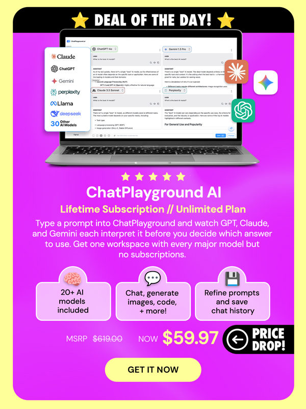 ChatPlayground AI: Lifetime Subscription (Unlimited Plan)