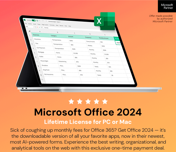 Microsoft Office 2024 for Mac or PC Lifetime License