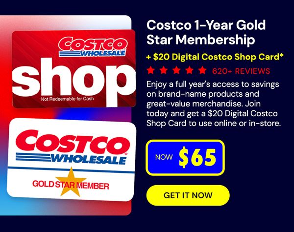 Costco 1-Year Gold Star Membership + $20 Digital Costco Shop Card